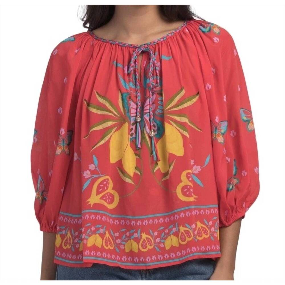 NEW JOHNNY WAS monaco peasant blouse